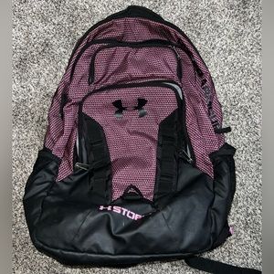 purple & black Under Armour backpack